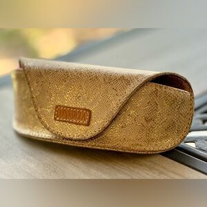 Consuela Gilded Sunglasses Case Gold Metallic Snake Metallic NWOT